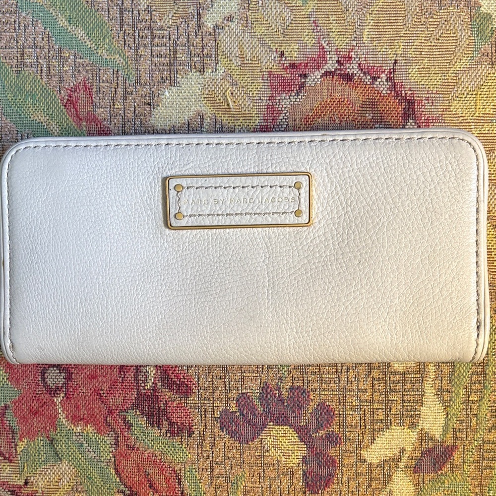 Marc Jacobs Leather Wallet with Gold Accents